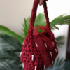 Crochet Ribbon Bag With Pearl