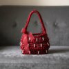 Crochet Ribbon Bag With Pearl