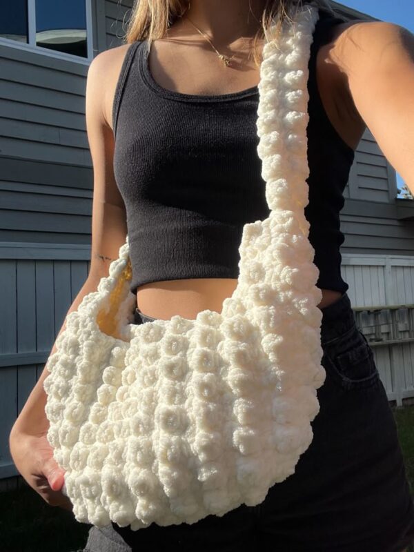 Crochet Cross Body Velvet Bubble Bag